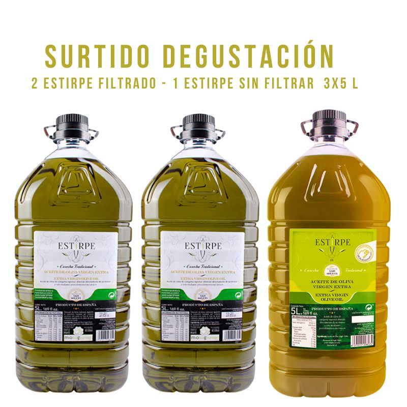 Lotes especiales AOVE combinados – Calidad Premium – 3 garrafas de 5 Litros