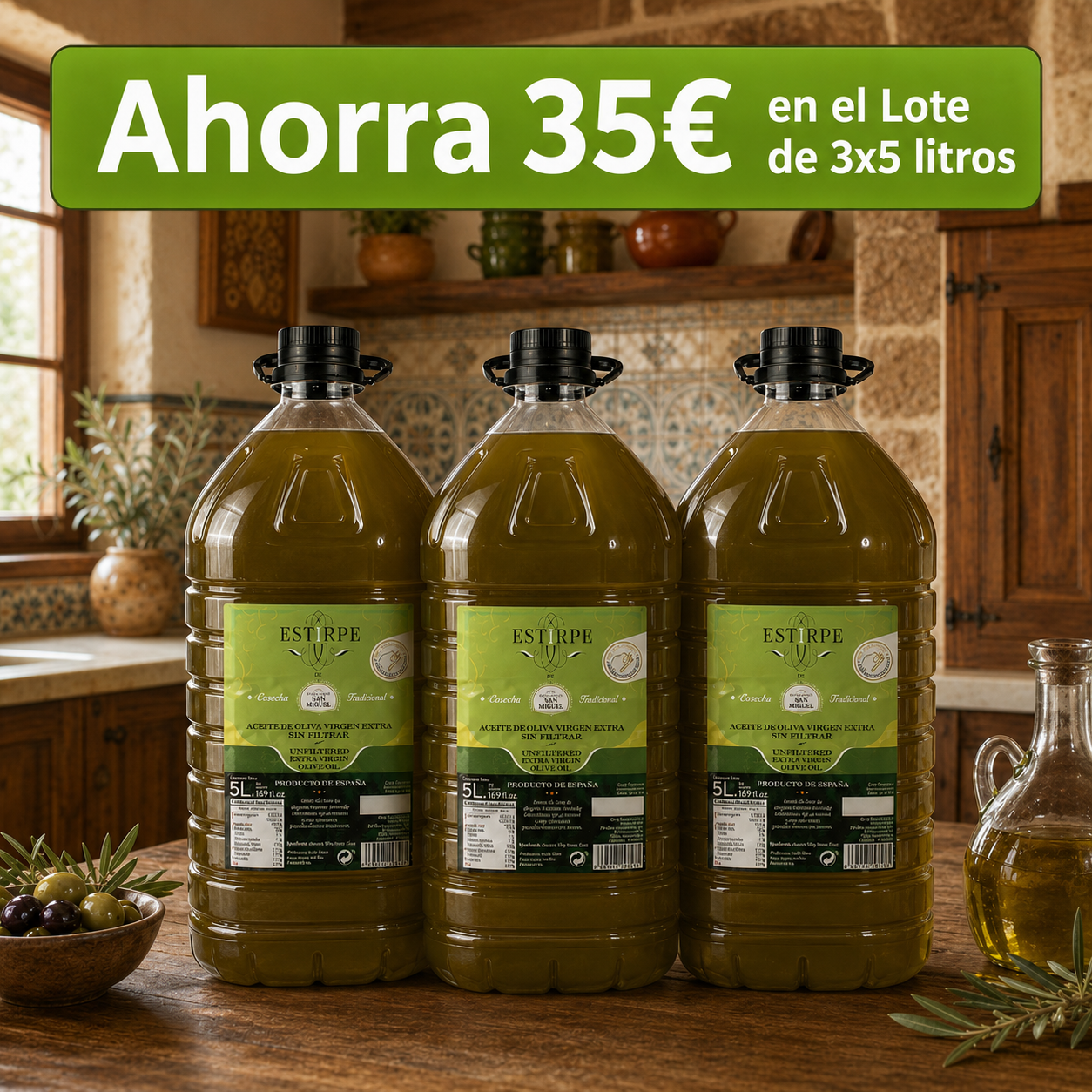 El más vendido en 5 Litros - Estirpe Sin Filtrar - Lote de 3 x 5 Litros